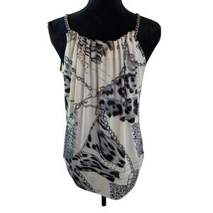 Sioni Women's Sleeveless Top Medium Polyester Spandex Lightweight Animal Print